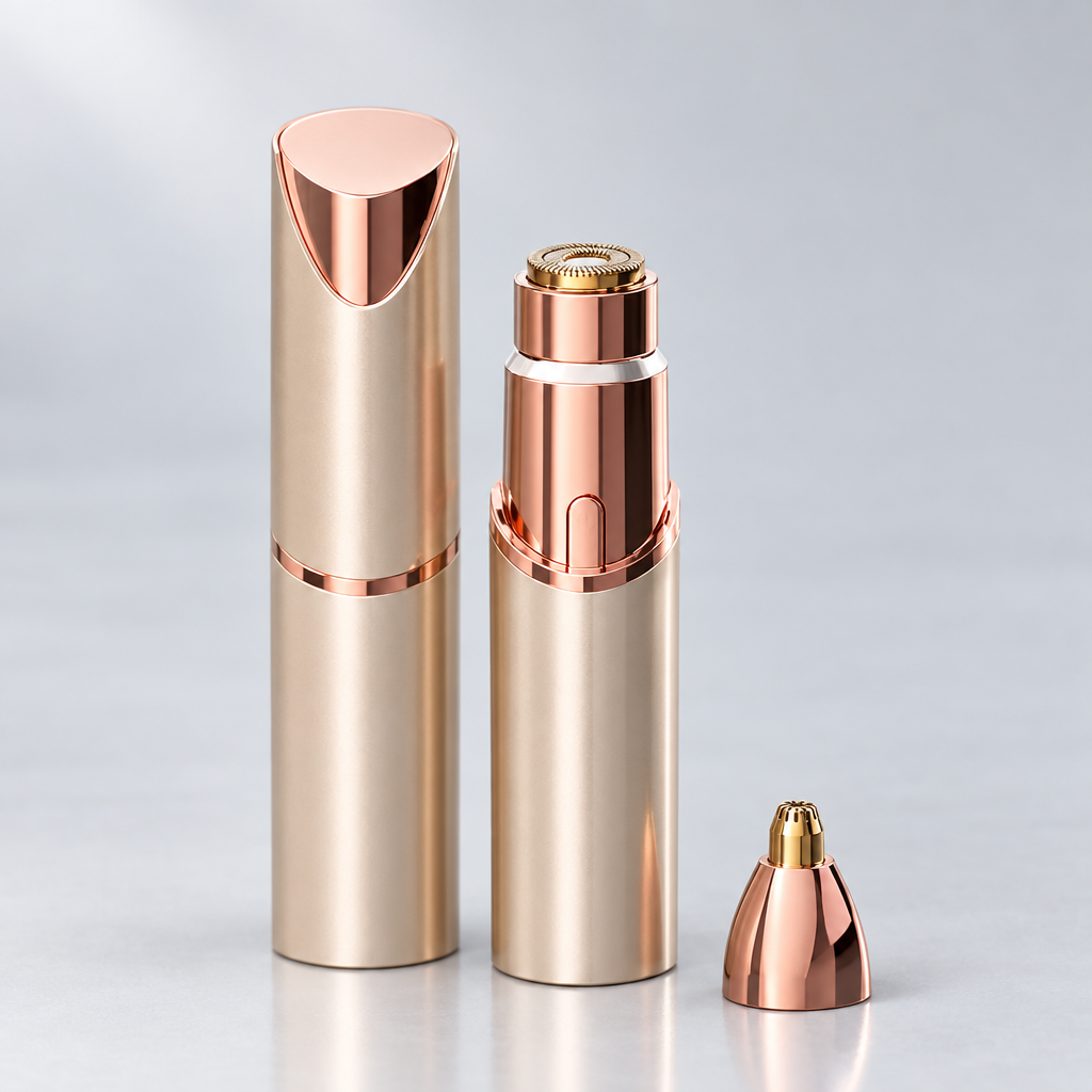 PeachPen facial hair remover in Champagne Gold with both heads