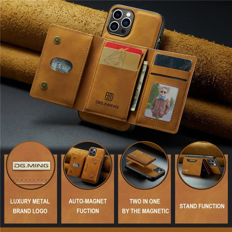 Luxury Leather Magnetic iPhone Case